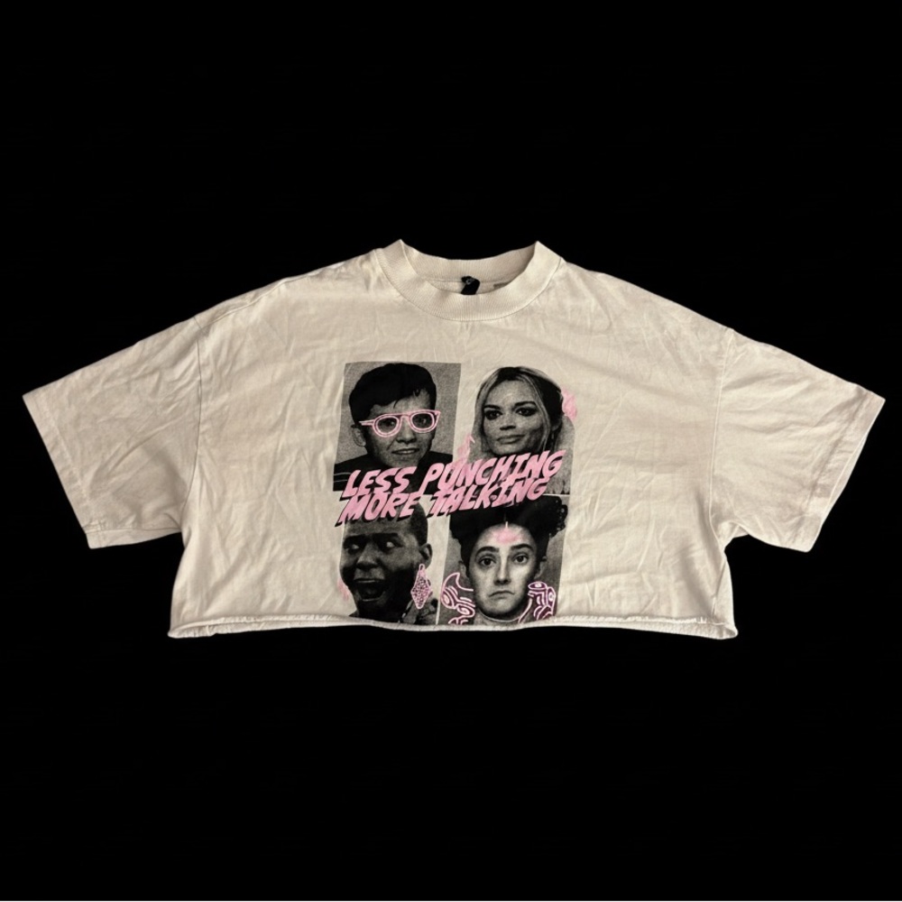 H&M White Tee with Pink Graphic